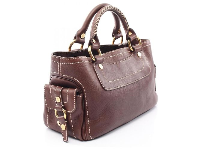 Céline Borsa Celine Boogie Bag in pelle marrone - vista 2