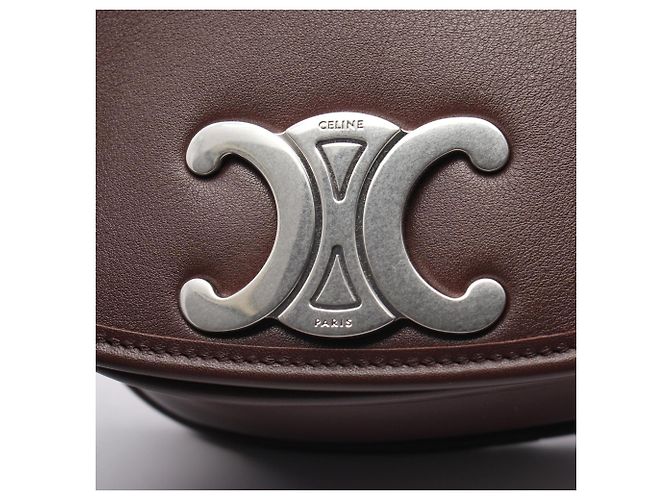 Céline Borsa a tracolla Celine Buzas Triomphe in pelle marrone - vista 8