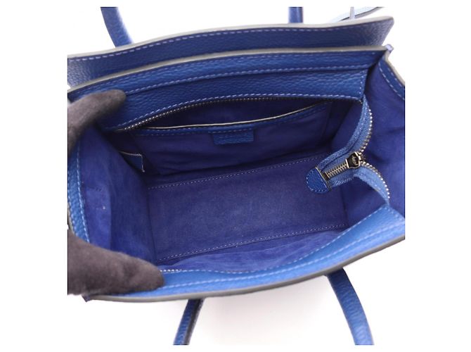 Céline Borsa a mano 2-Way Celine Luggage Nano Shopper Blu - vista 3