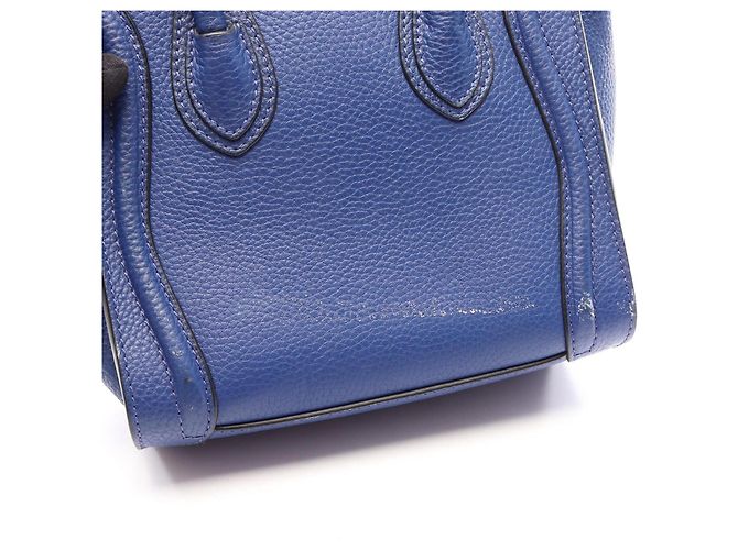 Céline Borsa a mano 2-Way Celine Luggage Nano Shopper Blu - vista 8