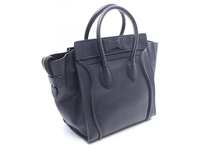 Céline Celine Luggage Mini Shopper Handtasche Marineblau - Ansicht 2
