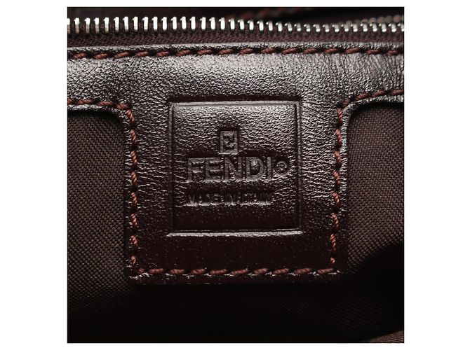 Borsa Tote Fendi Zucca Marrone e Nera Pelle e Tela Nero - vista 4