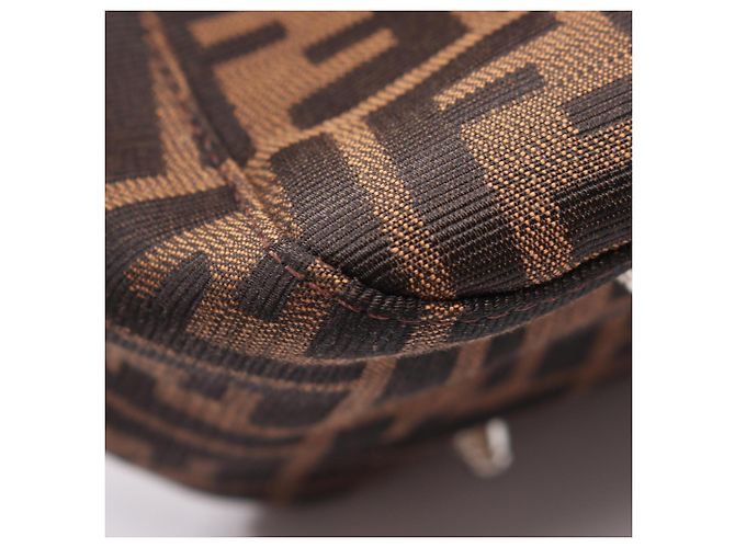 Borsa Tote Fendi Zucca Marrone e Nera Pelle e Tela Nero - vista 5