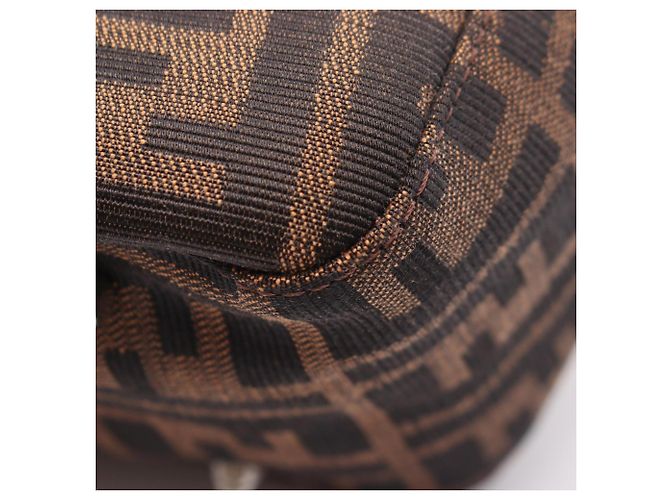 Borsa Tote Fendi Zucca Marrone e Nera Pelle e Tela Nero - vista 6