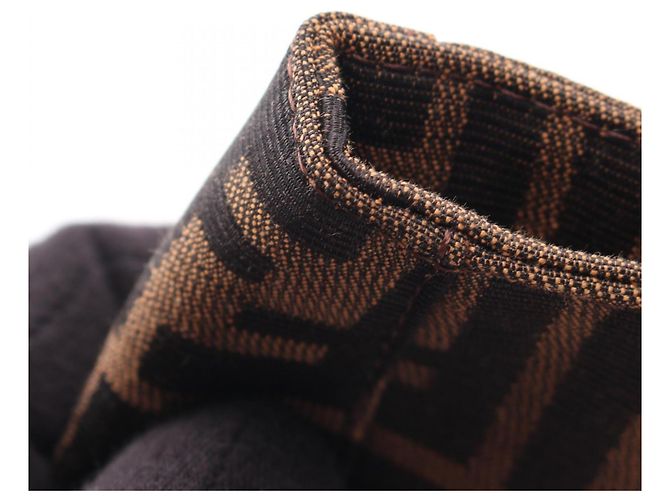 Borsa Tote Fendi Zucca Marrone e Nera Pelle e Tela Nero - vista 8