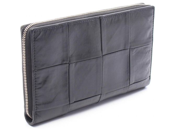 Cartera larga Bottega Veneta Intrecciato Negro - vista 2