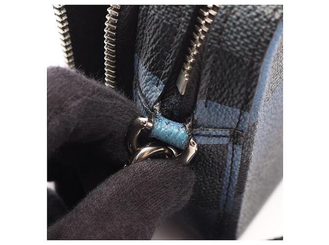 Borsa a tracolla Louis Vuitton Alpha Wearable Wallet Nero Blu Damier ebene - vista 9