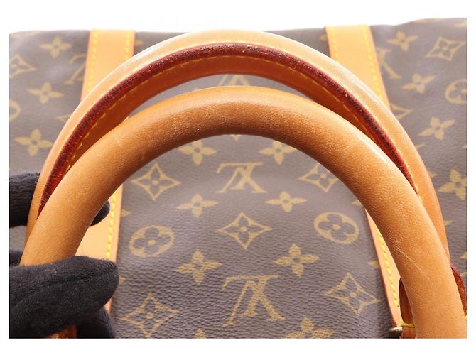 Bolso Boston Louis Vuitton Keepall 55 Monogram Castaño Monograma - vista 12