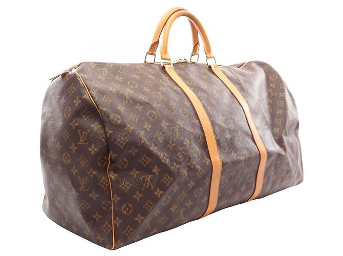 Borsa Louis Vuitton Keepall 60 Monogram Marrone Monogramma - vista 2