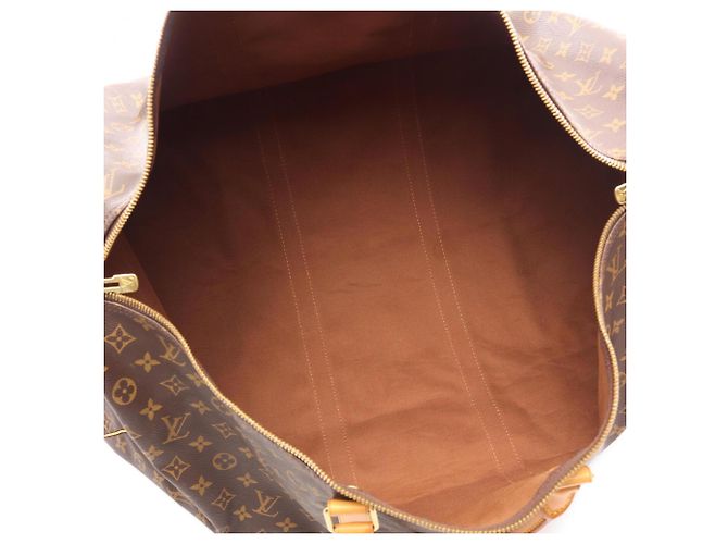 Borsa Louis Vuitton Keepall 60 Monogram Marrone Monogramma - vista 3
