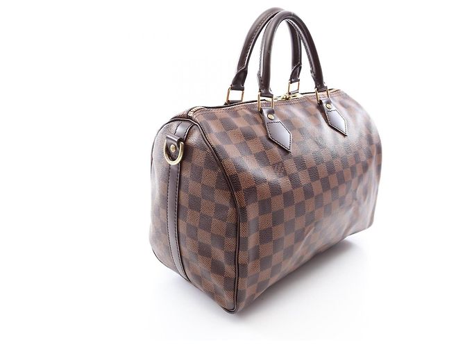 Borsa Louis Vuitton Speedy Bandoulière 30 Damier Ebene Marrone - vista 2