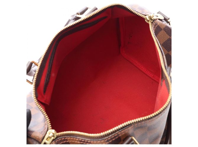 Borsa Louis Vuitton Speedy Bandoulière 30 Damier Ebene Marrone - vista 3