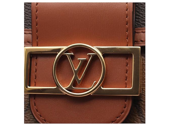 Louis Vuitton Dauphine Mini Schultertasche Braun Beige Monogramm - Ansicht 10