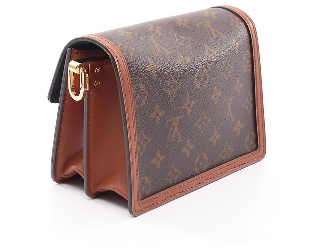 Louis Vuitton Dauphine Mini Schultertasche Braun Beige Monogramm - Ansicht 2