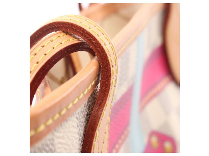 Louis Vuitton Neverfull MM Summer Trunk Tote Bag Weiß Mehrfarben - Ansicht 10
