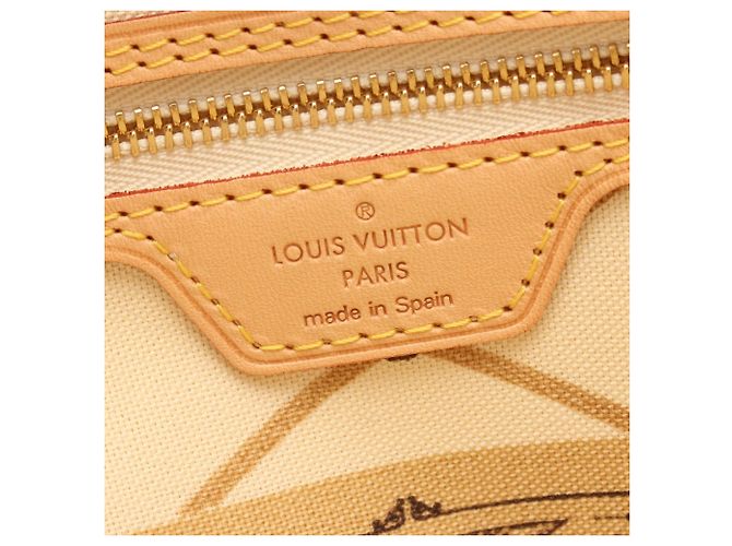 Louis Vuitton Neverfull MM Summer Trunk Tote Bag Weiß Mehrfarben - Ansicht 4
