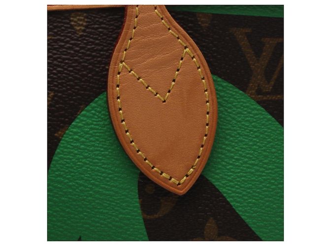 Borsa Tote Louis Vuitton Neverfull MM Hawaii Limited Edition Marrone Verde Monogramma - vista 14