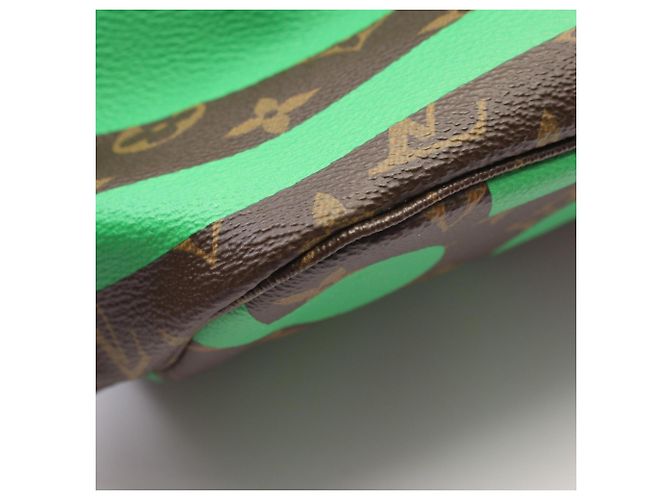 Borsa Tote Louis Vuitton Neverfull MM Hawaii Limited Edition Marrone Verde Monogramma - vista 7