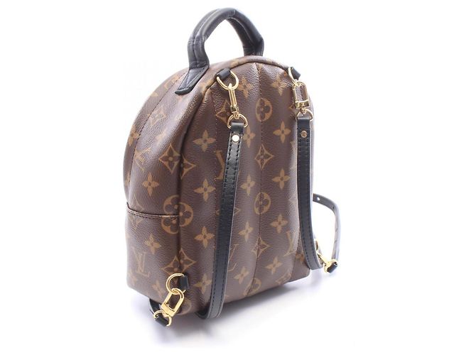 Zaino Louis Vuitton Palm Springs Mini Marrone Nero Monogramma - vista 2