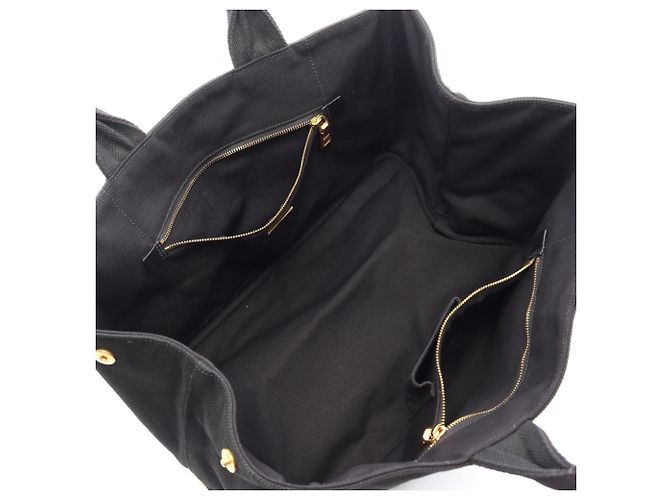 Prada Canapa Canvas Tote Handtasche Schwarz - Ansicht 3