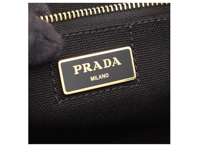 Prada Canapa Canvas Tote Handtasche Schwarz - Ansicht 4