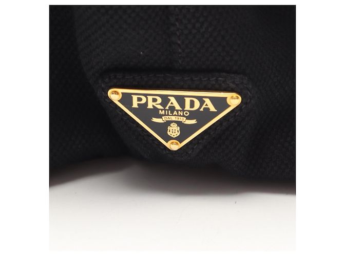 Prada Canapa Canvas Tote Handtasche Schwarz - Ansicht 5