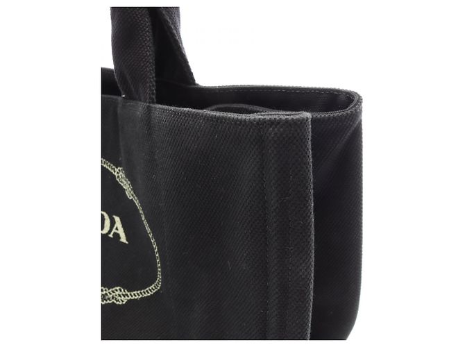 Prada Canapa Canvas Tote Handtasche Schwarz - Ansicht 9