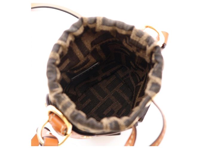 Zucca Borsa a secchiello Fendi Nano Step Out Marrone - vista 3