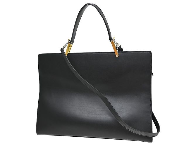 Balenciaga Le Dix Zip Cartable Top Handle Leather Medium Nero - vista 2