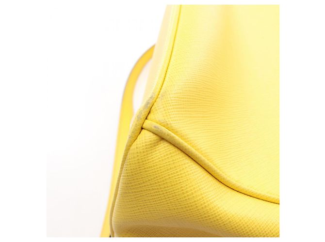 Borsa Tote 2-Way Prada Saffiano Lux Yellow Giallo - vista 12