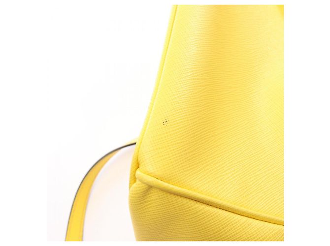 Borsa Tote 2-Way Prada Saffiano Lux Yellow Giallo - vista 13