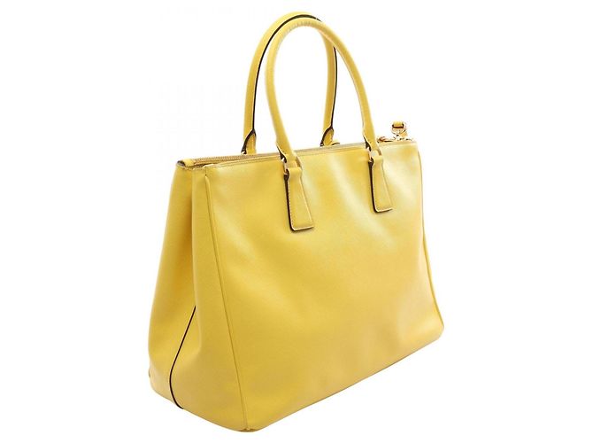 Borsa Tote 2-Way Prada Saffiano Lux Yellow Giallo - vista 2
