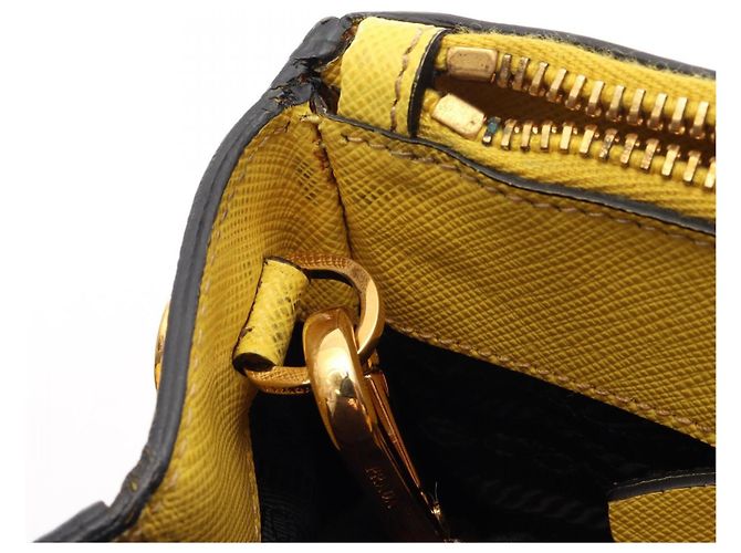 Borsa Tote 2-Way Prada Saffiano Lux Yellow Giallo - vista 5