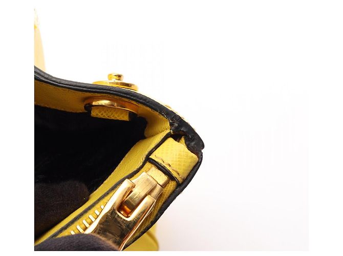 Borsa Tote 2-Way Prada Saffiano Lux Yellow Giallo - vista 6