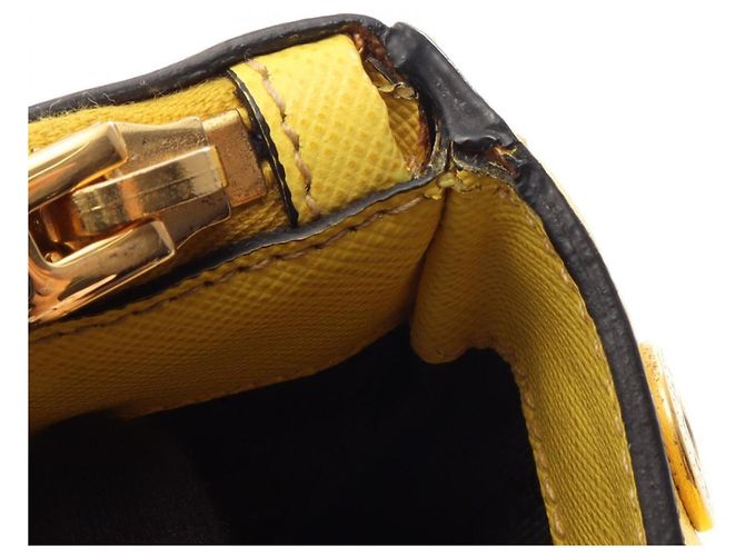 Borsa Tote 2-Way Prada Saffiano Lux Yellow Giallo - vista 7