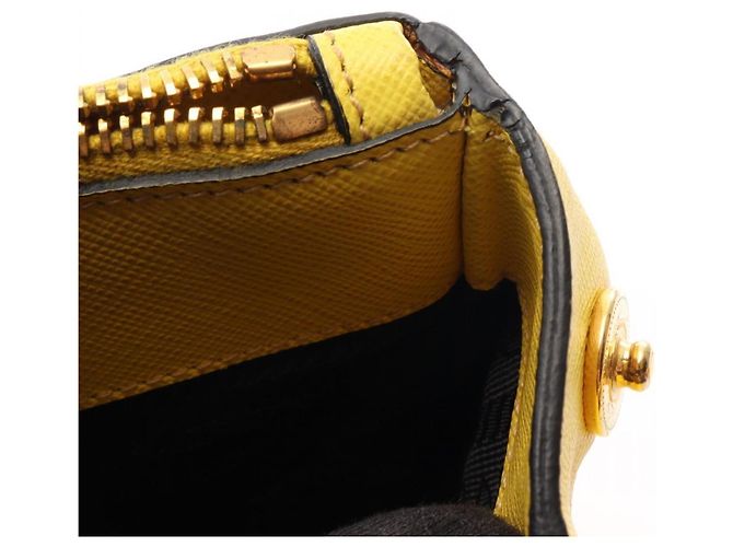 Borsa Tote 2-Way Prada Saffiano Lux Yellow Giallo - vista 8