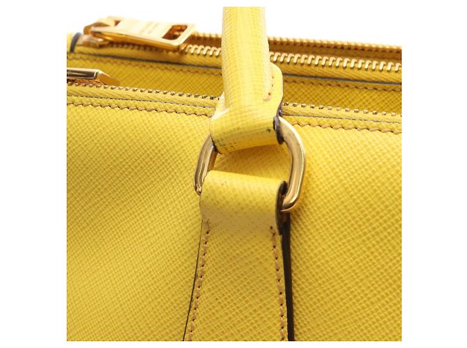 Borsa Tote 2-Way Prada Saffiano Lux Yellow Giallo - vista 9