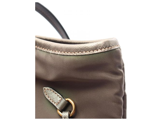 Bolso Tote Prada TESSUTO SAFFIANO Castaño - vista 8