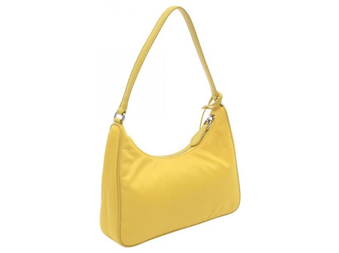 Borsa Prada TESSUTO+SAFFIANO Giallo - vista 2