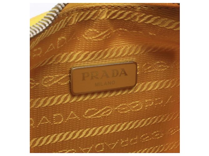 Borsa Prada TESSUTO+SAFFIANO Giallo - vista 4