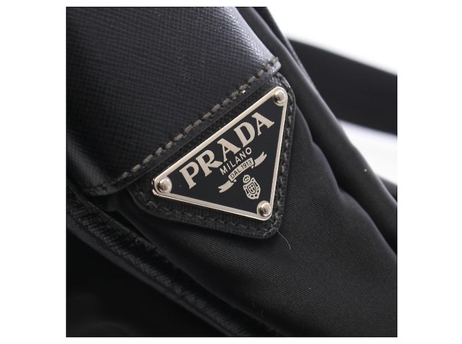 Sac bandoulière et messager Prada noir - vue 5