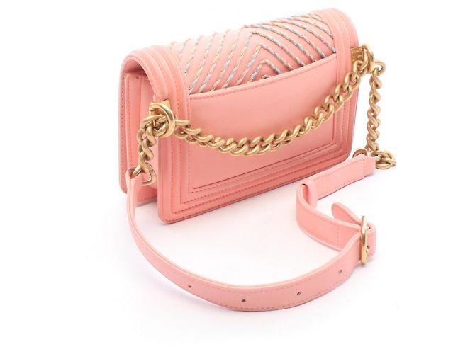 Borsa a patta con catena Chanel Boy By the Sea Rosa - vista 2