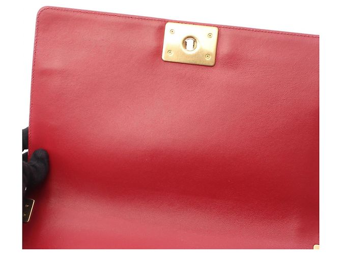 Chanel Boy Large Matelassé Schultertasche Rot - Ansicht 6