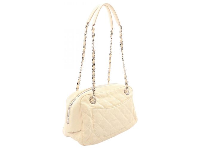 Borsa a tracolla Chanel Matelassé Ivory Crudo - vista 2