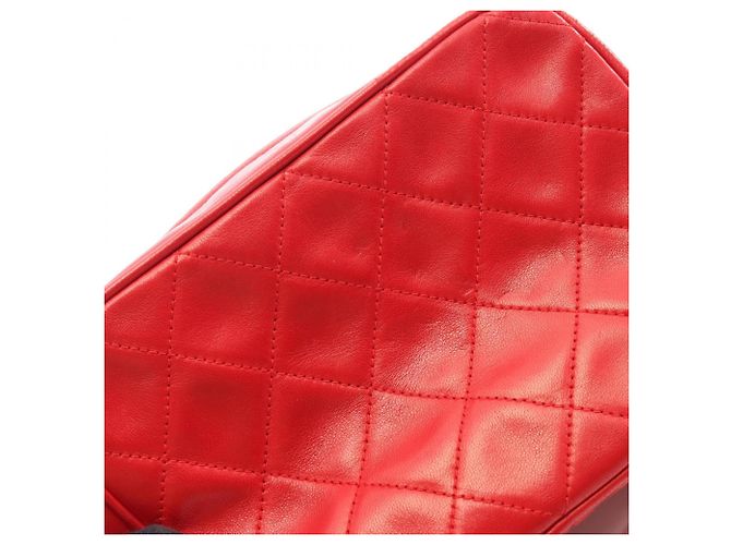 Borsa a spalla Chanel Matelassé con nappina Rosso - vista 10