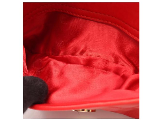 Borsa a spalla Chanel Matelassé con nappina Rosso - vista 11