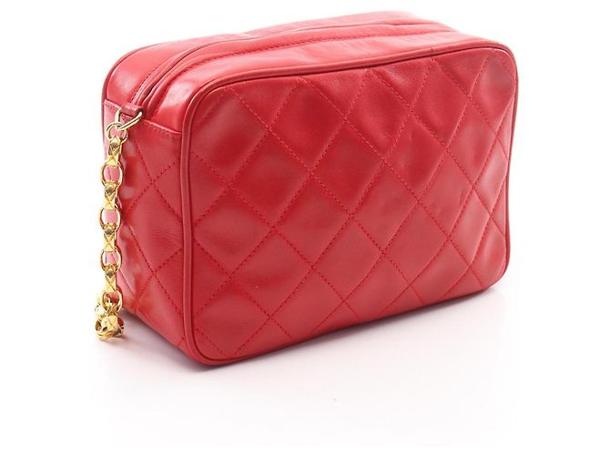 Borsa a spalla Chanel Matelassé con nappina Rosso - vista 2