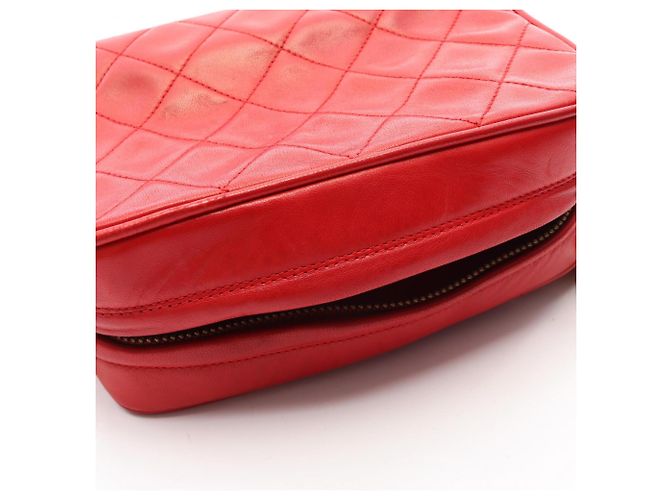 Borsa a spalla Chanel Matelassé con nappina Rosso - vista 7