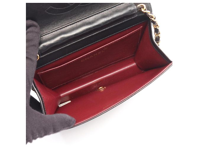 Borsa a tracolla Chanel Mini Matelassé Full Flap Nero - vista 3