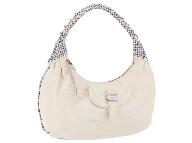 Fendi Spy Pocket Hobo Leather Medium Weiß - Ansicht 2